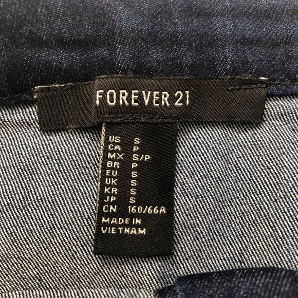 Forever 21 Dark Blue Denim Button Front Skirt - Picture 3 of 3